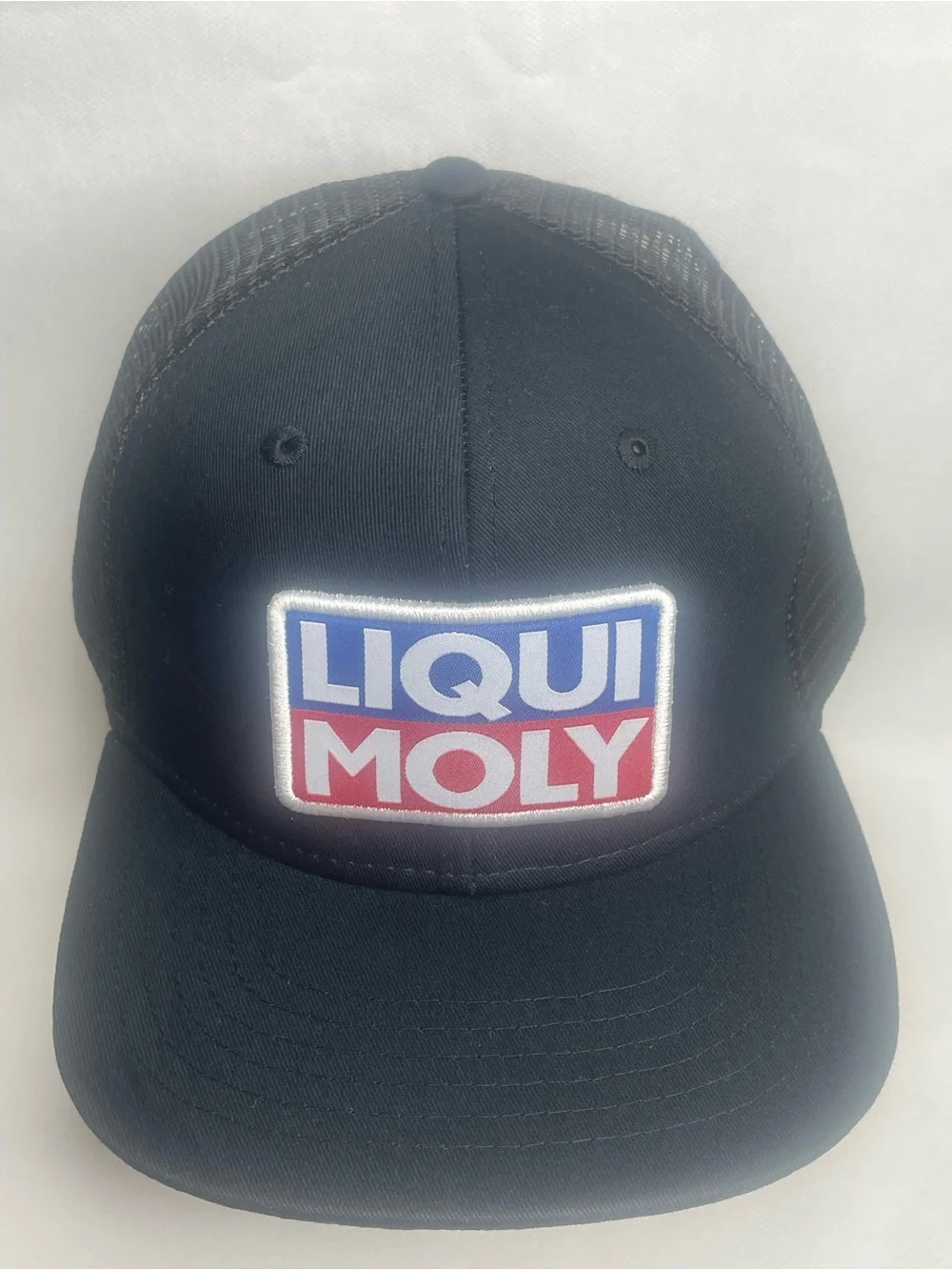 Liqui Moly Embroidered Logo Patch Trucker Hat Mesh Back Adjustable Black Cap